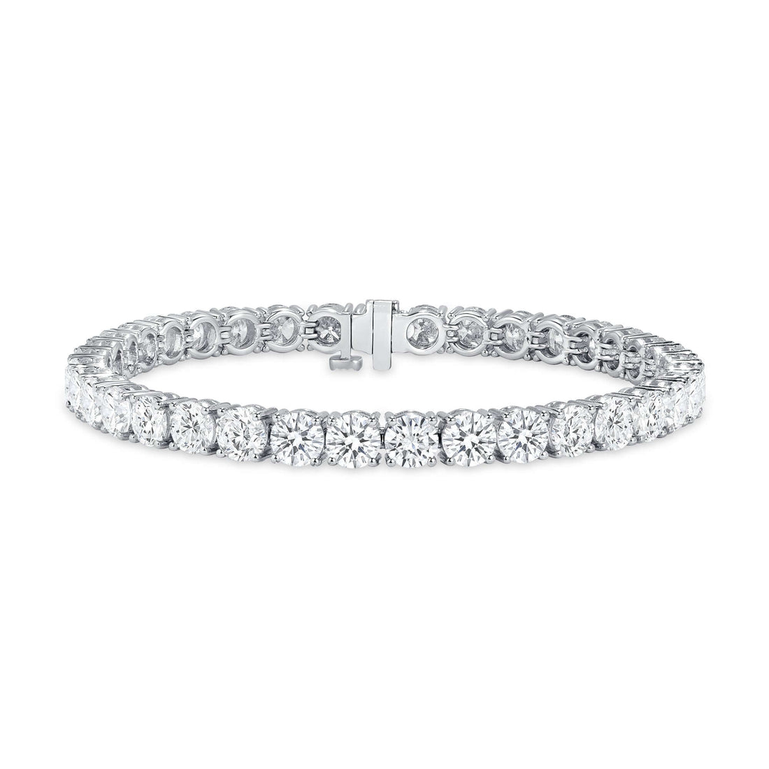 15.08 CT. Round Brilliant Diamond Tennis Bracelet in 14K White Gold - Tennis Bracelet