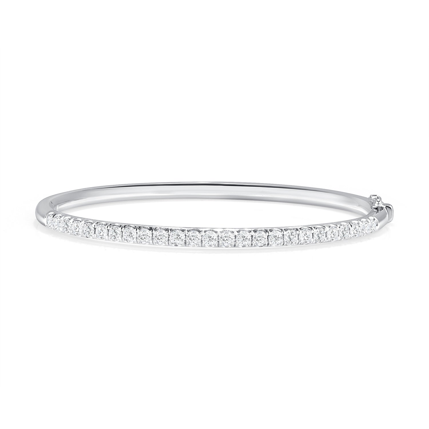 2.00 CT. Round Brilliant Diamond Bangle in 14K White Gold