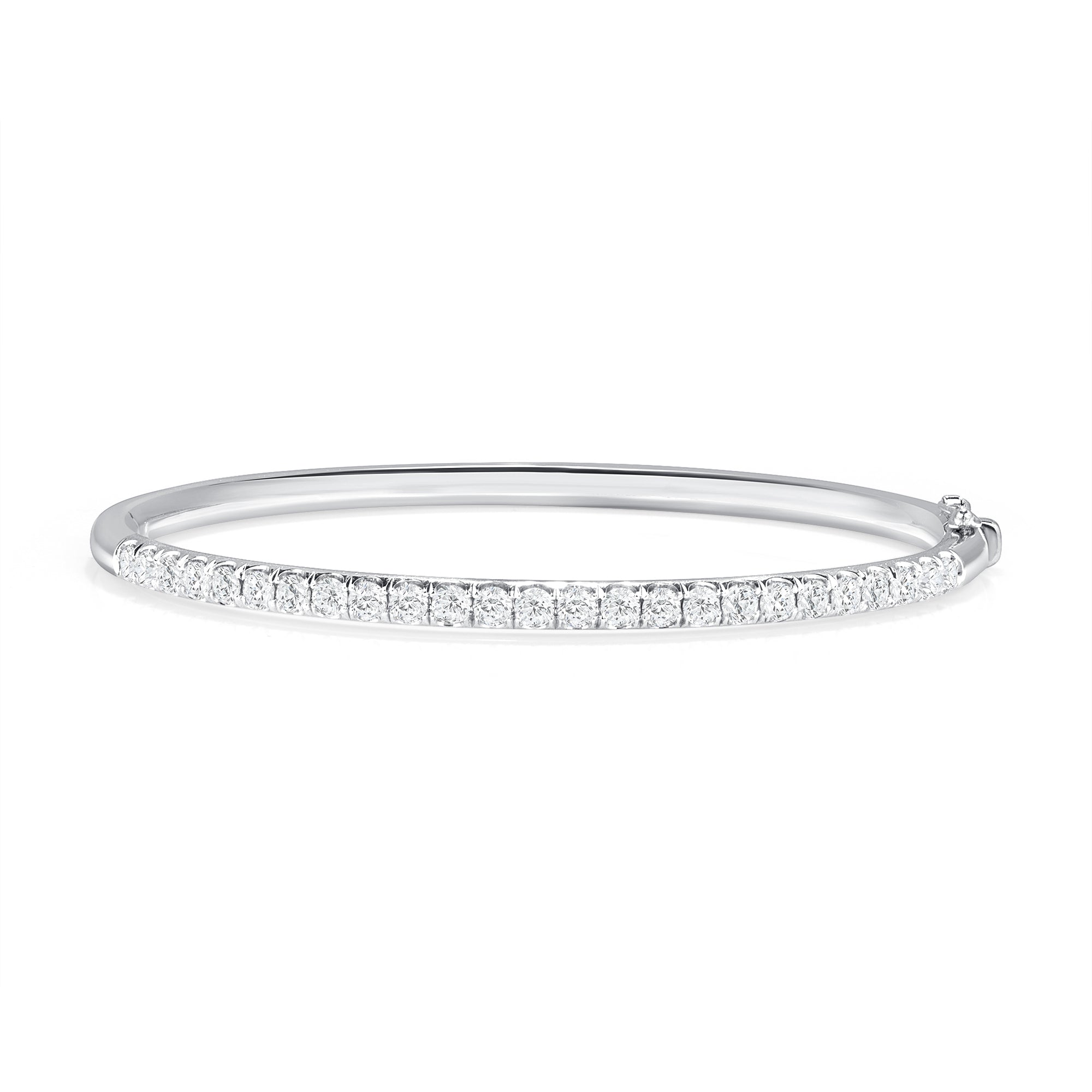 2.00 CT. Round Brilliant Diamond Bangle in 14K White Gold