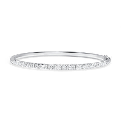 2.00 CT. Round Brilliant Diamond Bangle in 14K White Gold