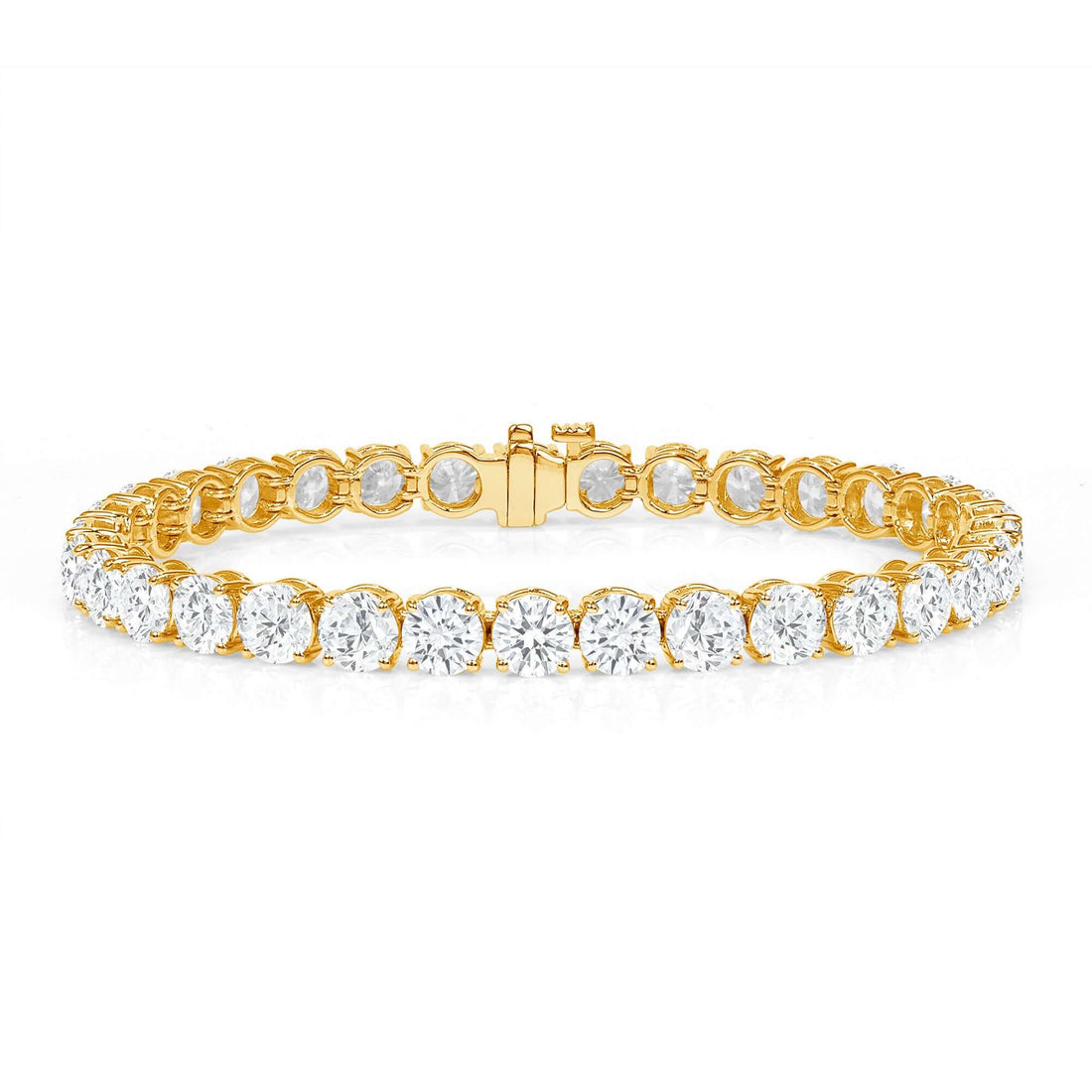 16.74 CT. Round Brilliant Diamond Tennis Bracelet in 14K Yellow Gold - Tennis Bracelet