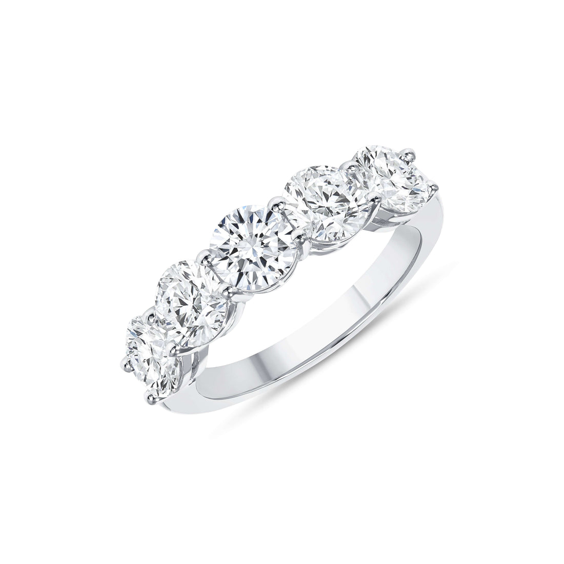 2.58 CT. Round Brilliant 5 Stone Diamond Ring in Platinum - Half Eternity Ring