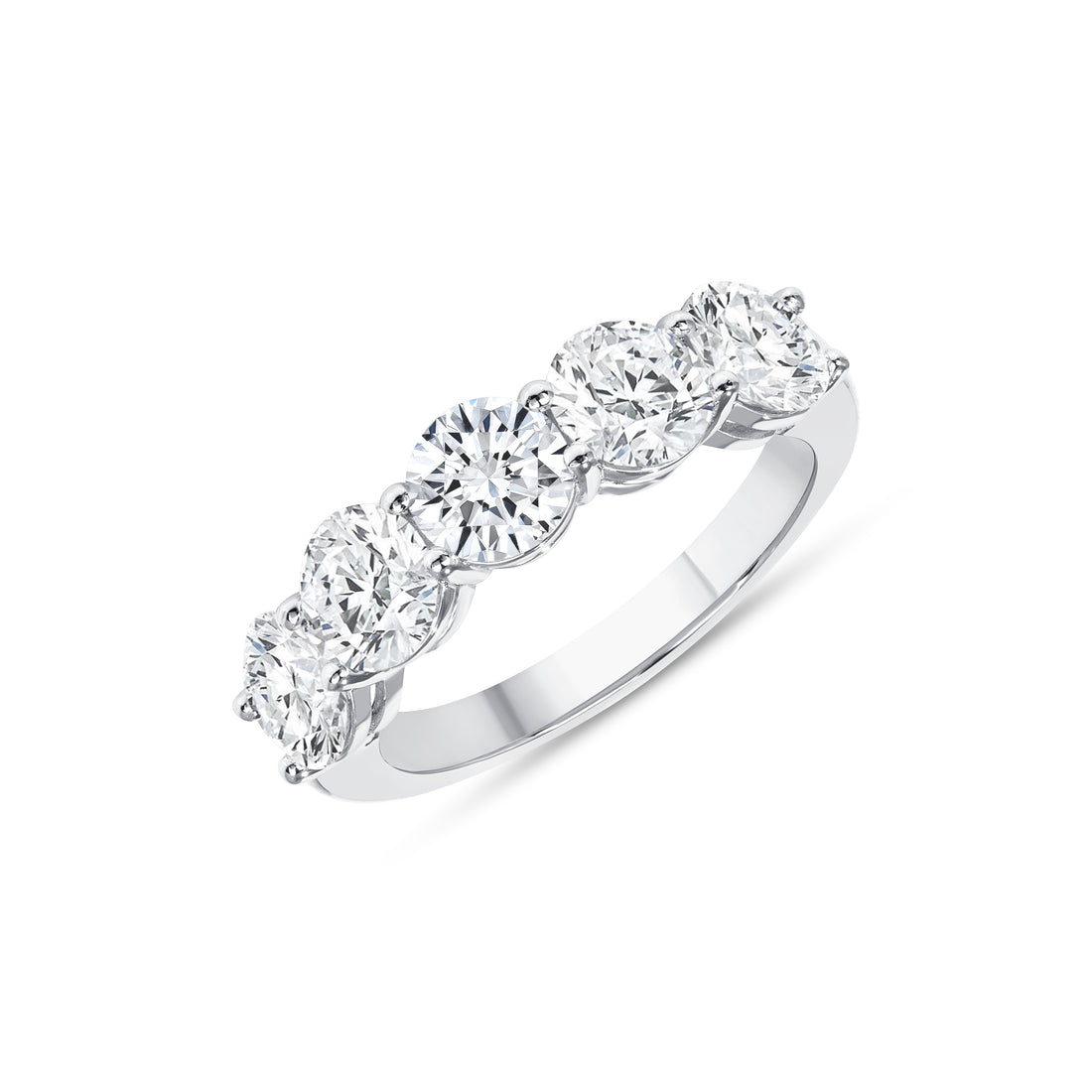 2.58 CT. Round Brilliant 5 Stone Diamond Ring in Platinum