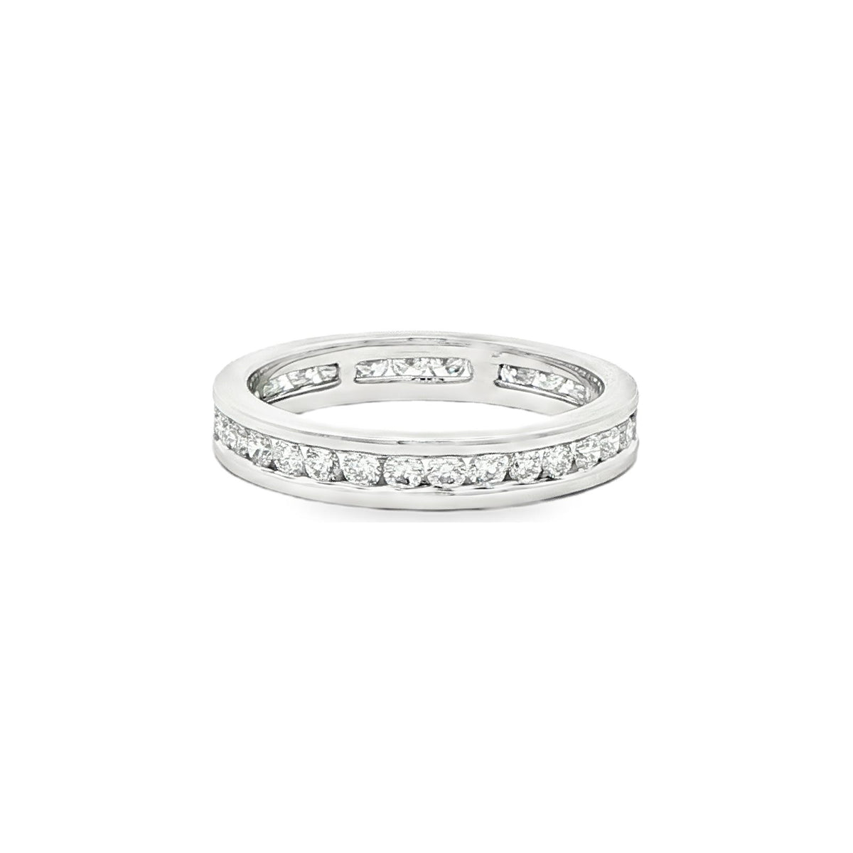 0.89 CT. Round Brilliant Diamond Eternity Ring in White Gold view 2