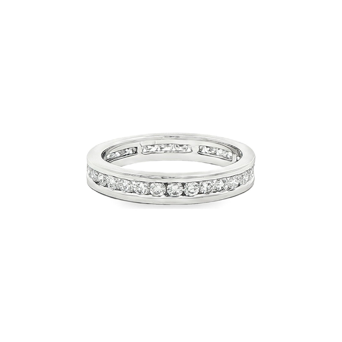 0.89 CT. Round Brilliant Diamond Eternity Ring in White Gold view 3