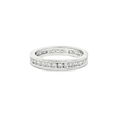 0.89 CT. Round Brilliant Diamond Eternity Ring in White Gold view 3
