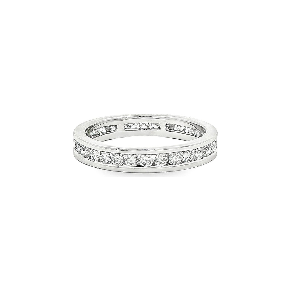 0.89 CT. Round Brilliant Diamond Eternity Ring in White Gold view 4