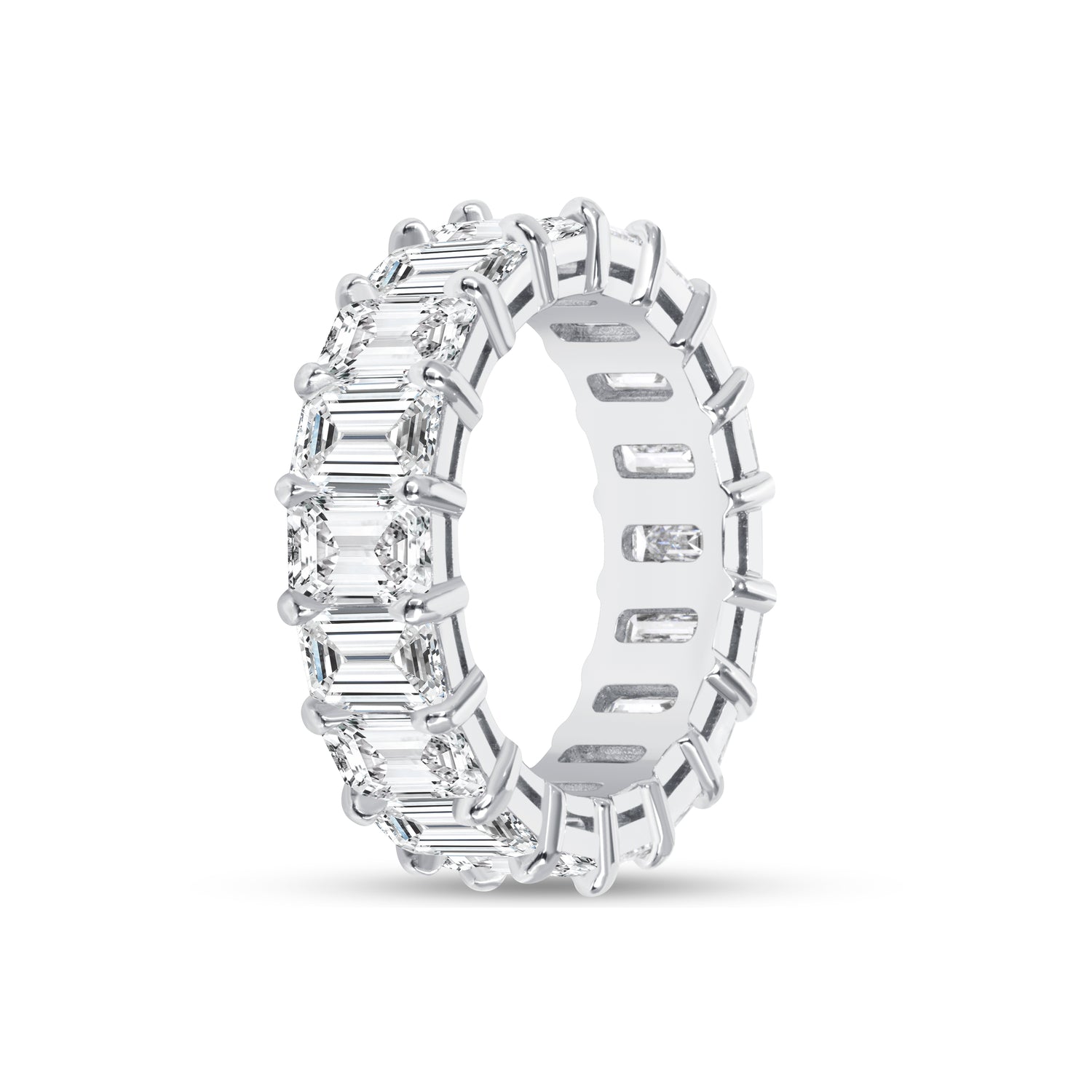 7.43 CT. Emerald Cut Diamond Eternity Band in Platinum