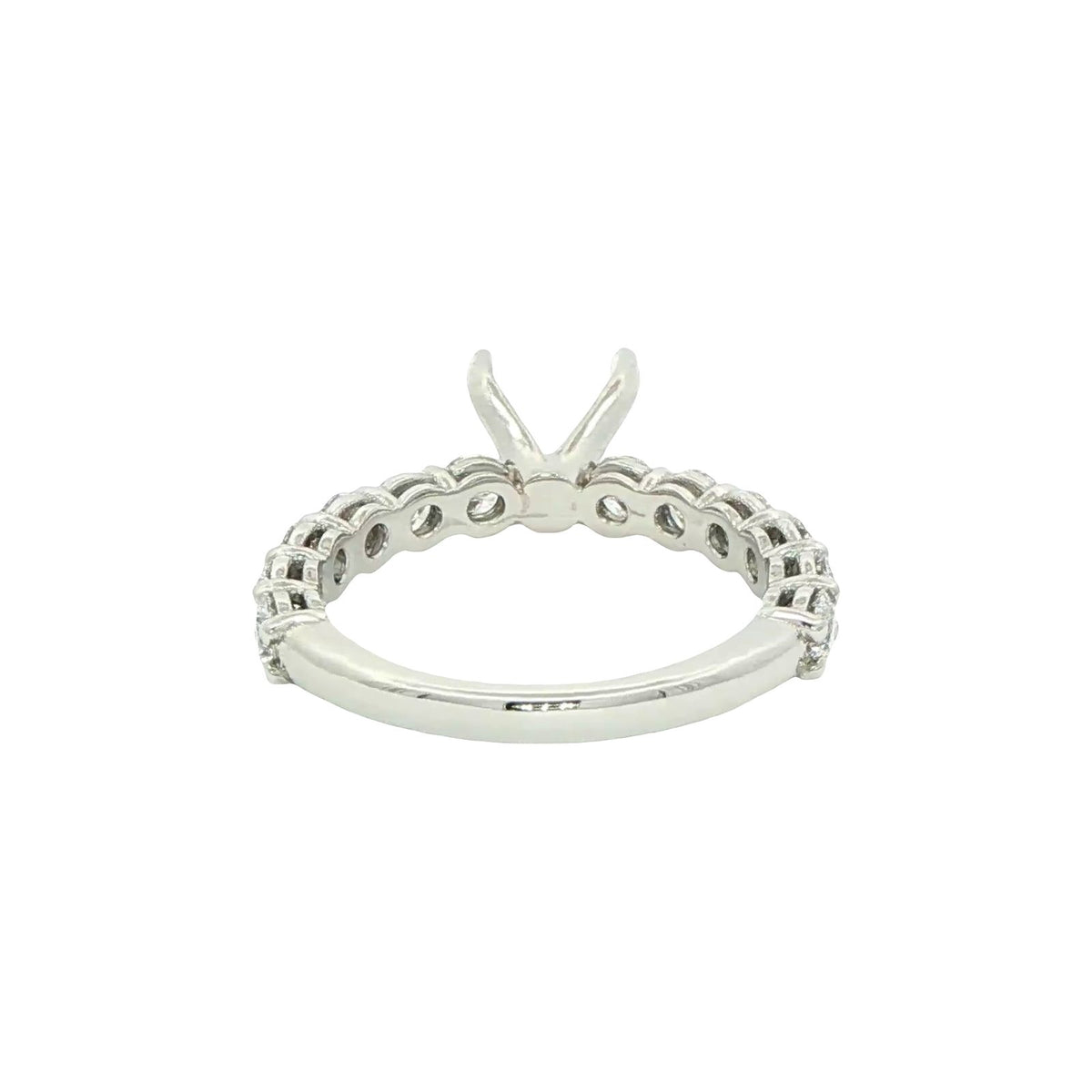 1.31 CT. Round Brilliant Diamond Semi-Mount Engagement Ring Setting in Platinum