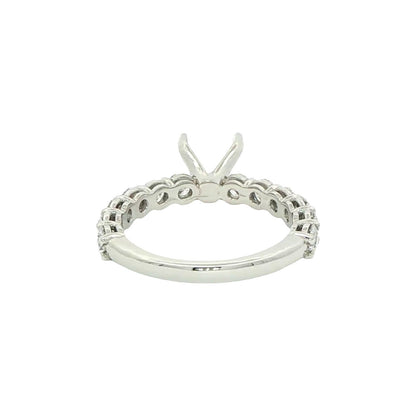 1.31 CT. Round Brilliant Diamond Semi-Mount Engagement Ring Setting in Platinum
