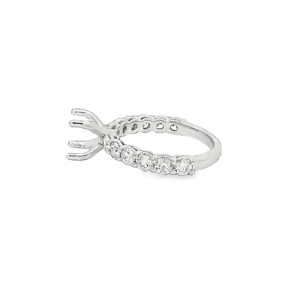 1.31 CT. Round Brilliant Diamond Semi-Mount Engagement Ring Setting in Platinum