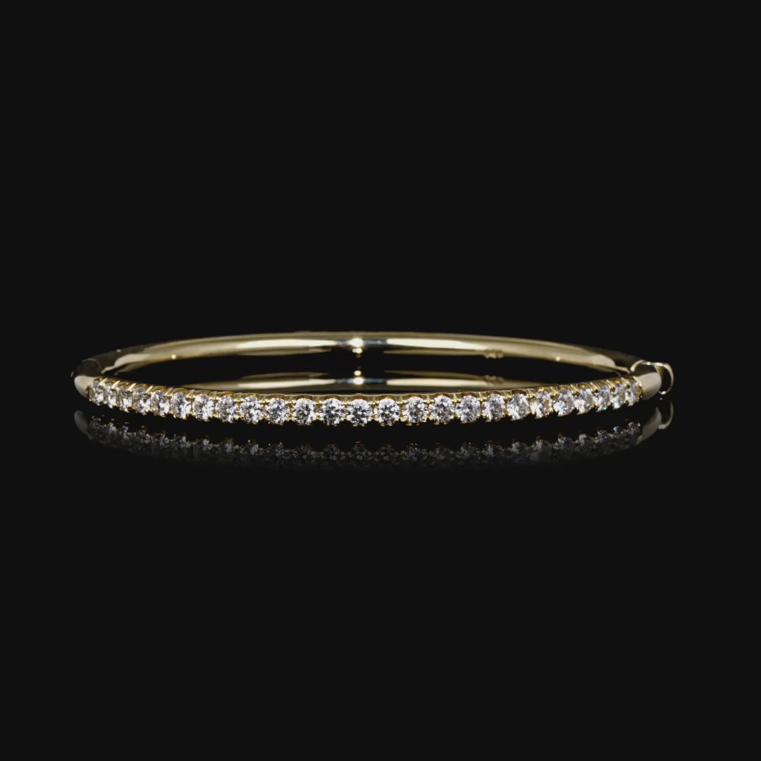 2.07 CT. Round Brilliant Diamond Bangle in 14K Yellow Gold