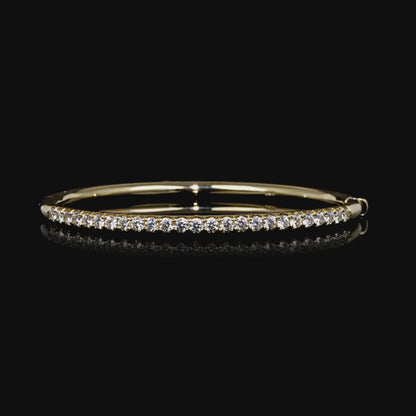 2.07 CT. Round Brilliant Diamond Bangle in 14K Yellow Gold