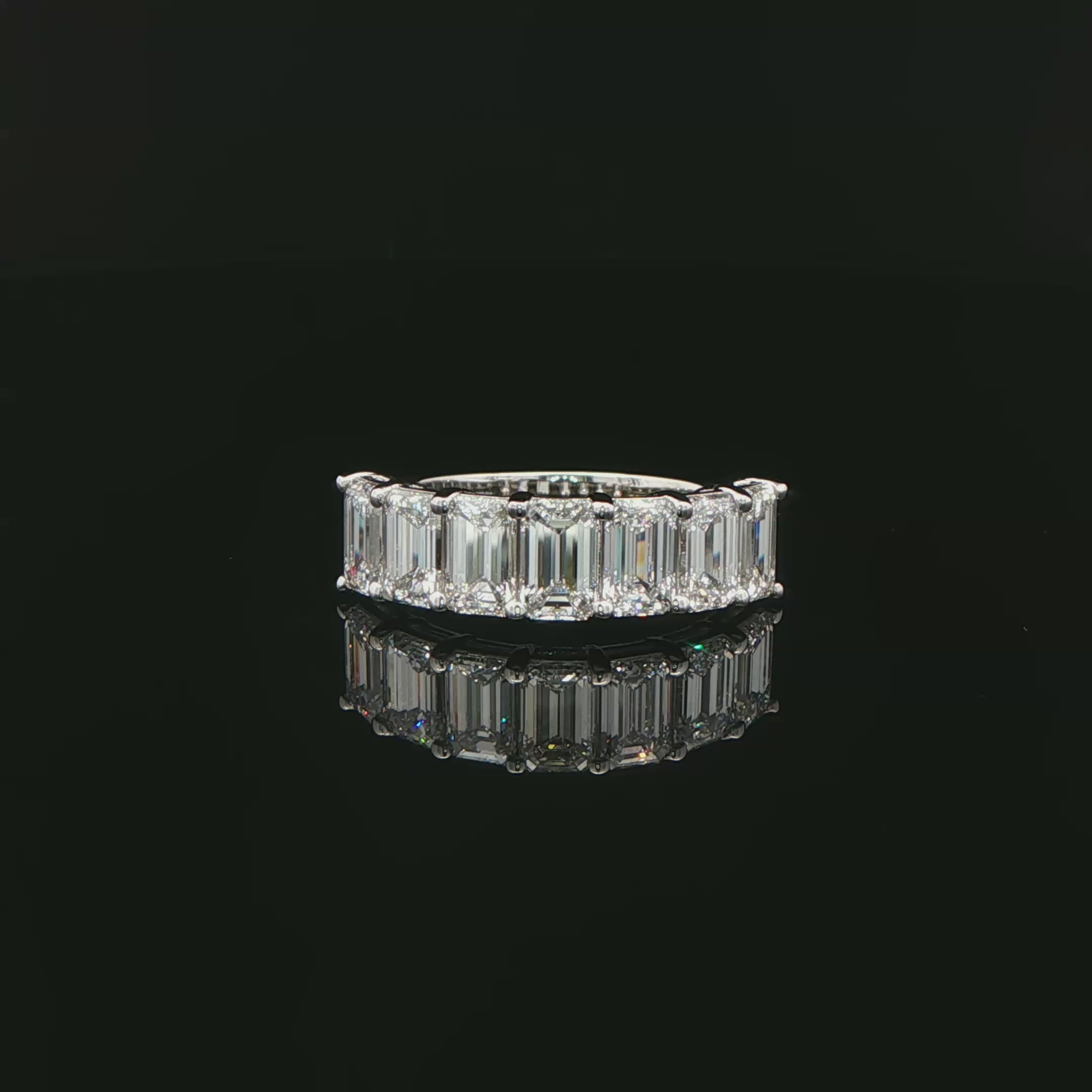 2.90 CT. Seven GIA Certified Emerald Cut Diamond Band in Platinum - Half Eternity Ring