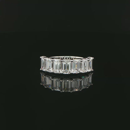 2.90 CT. Seven GIA Certified Emerald Cut Diamond Band in Platinum - Half Eternity Ring
