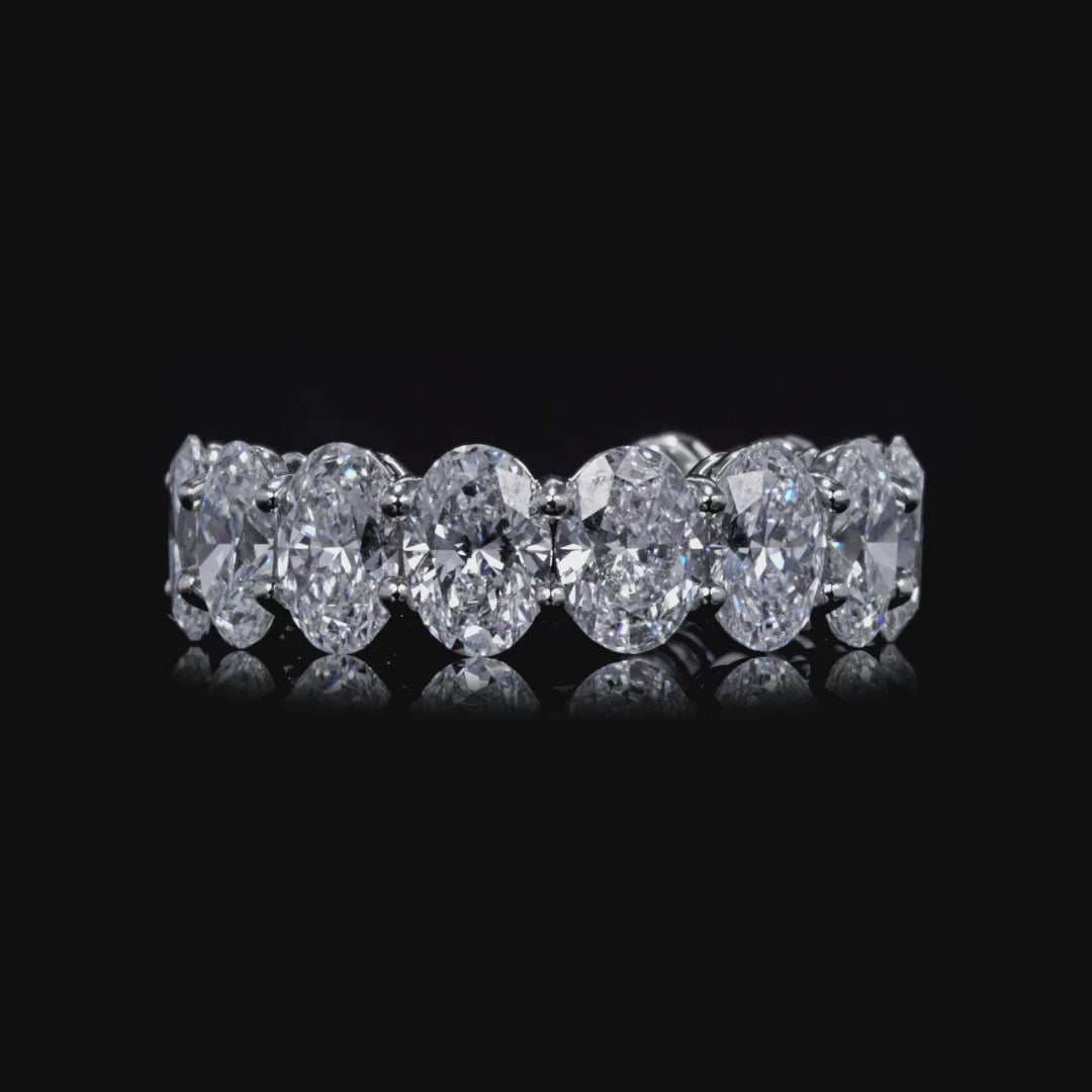 5.52 CT. Oval Cut Diamond Half Eternity Band in Platinum