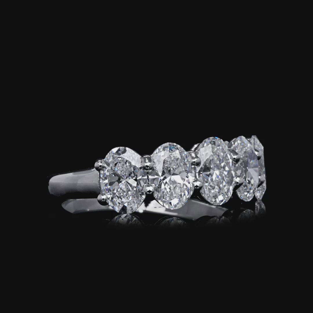 2.54 CT Oval Cut Diamond Half Eternity Band in Platinum