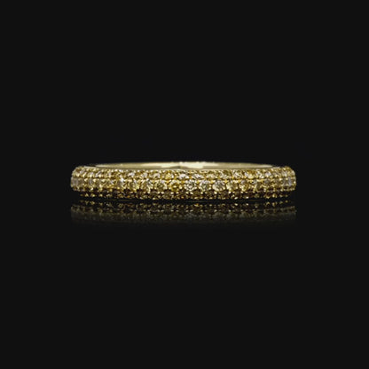 0.80 CT. Round Brilliant Fancy Intense Yellow Eternity Band in 18K Yellow Gold