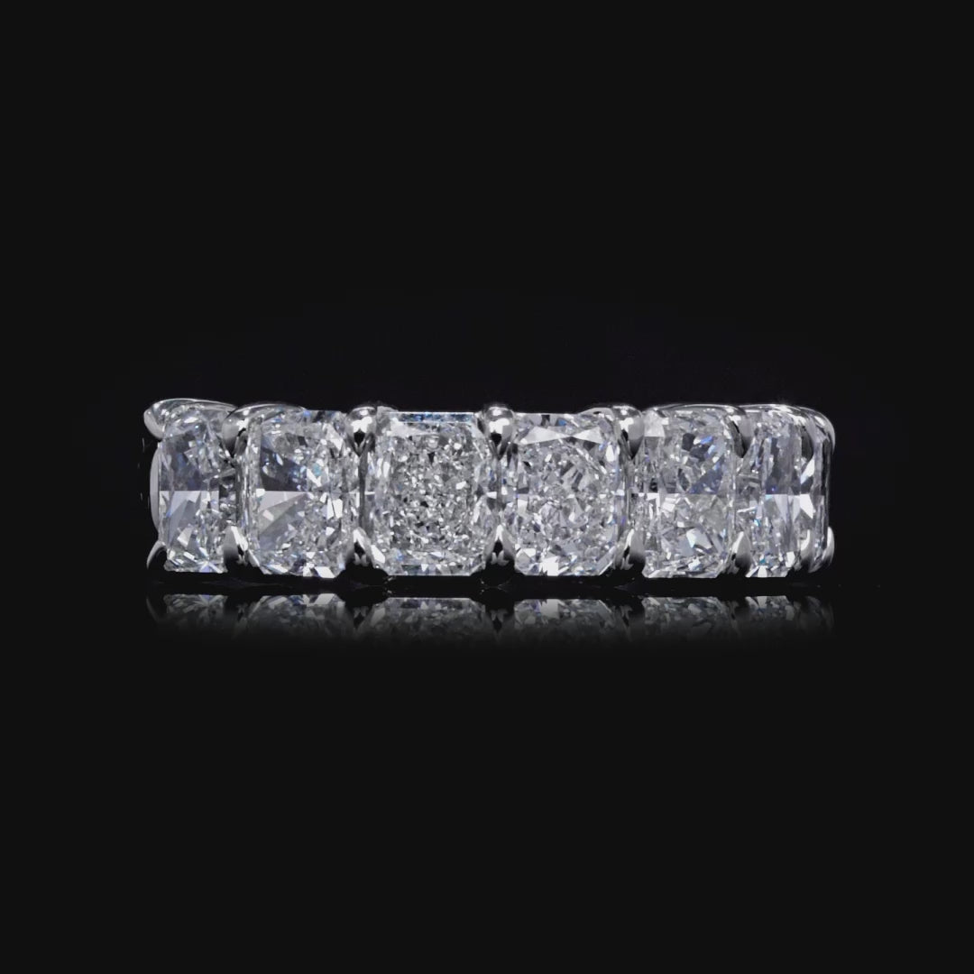 4.51 CT Radiant Cut Diamond Half Eternity Band in Platinum