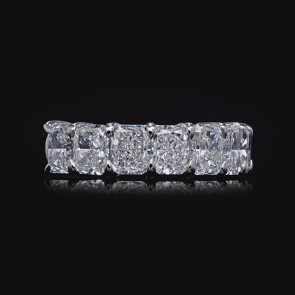 4.51 CT Radiant Cut Diamond Half Eternity Band in Platinum