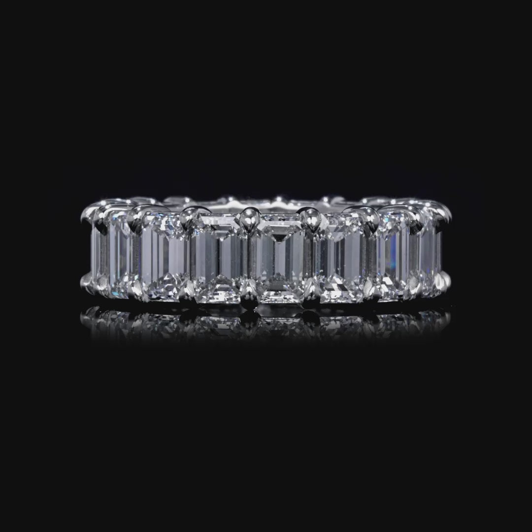 7.43 CT. Emerald Cut Diamond Eternity Band in Platinum