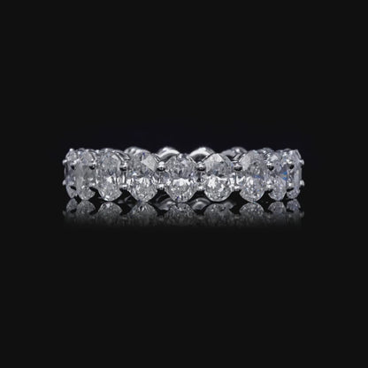 3.46 CT. Oval Cut Diamond Eternity Band in Platinum