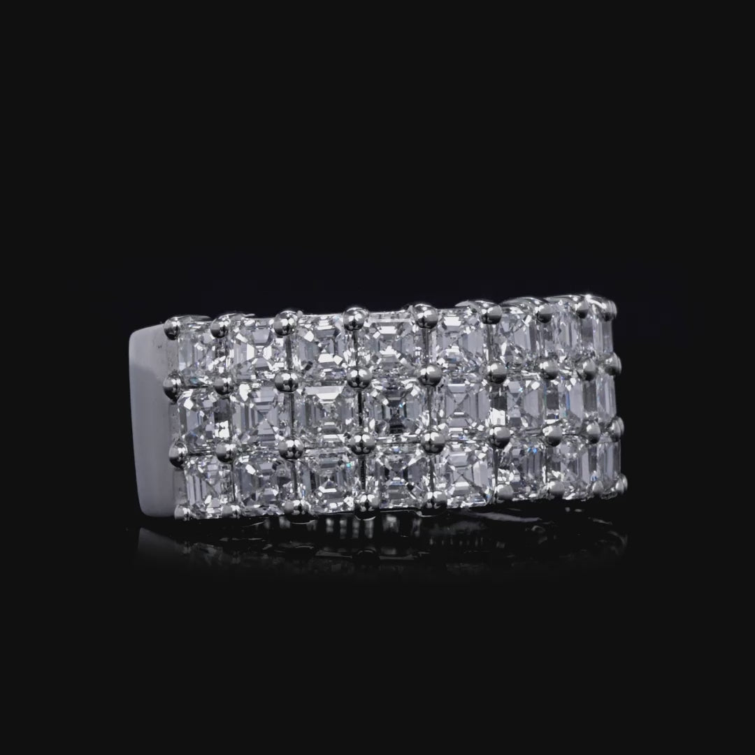 4.21 CT. Asscher Cut Diamond Band in Platinum