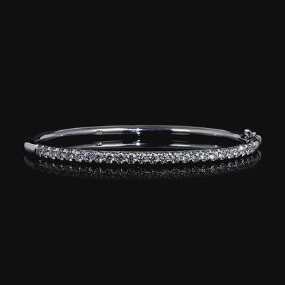 2.00 CT. Round Brilliant Diamond Bangle in 14K White Gold