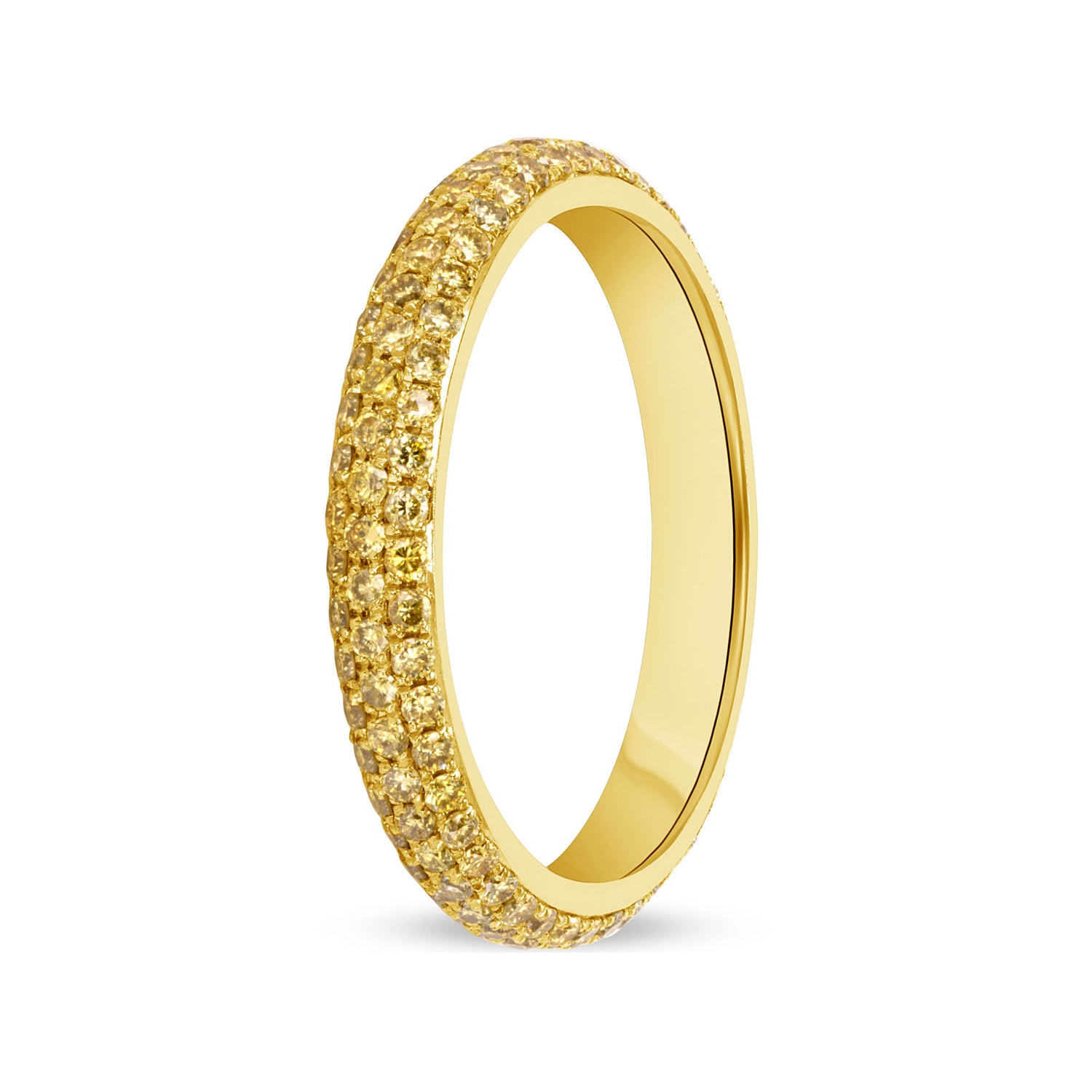 0.80 CT. Round Brilliant Fancy Intense Yellow Eternity Band in 18K Yellow Gold