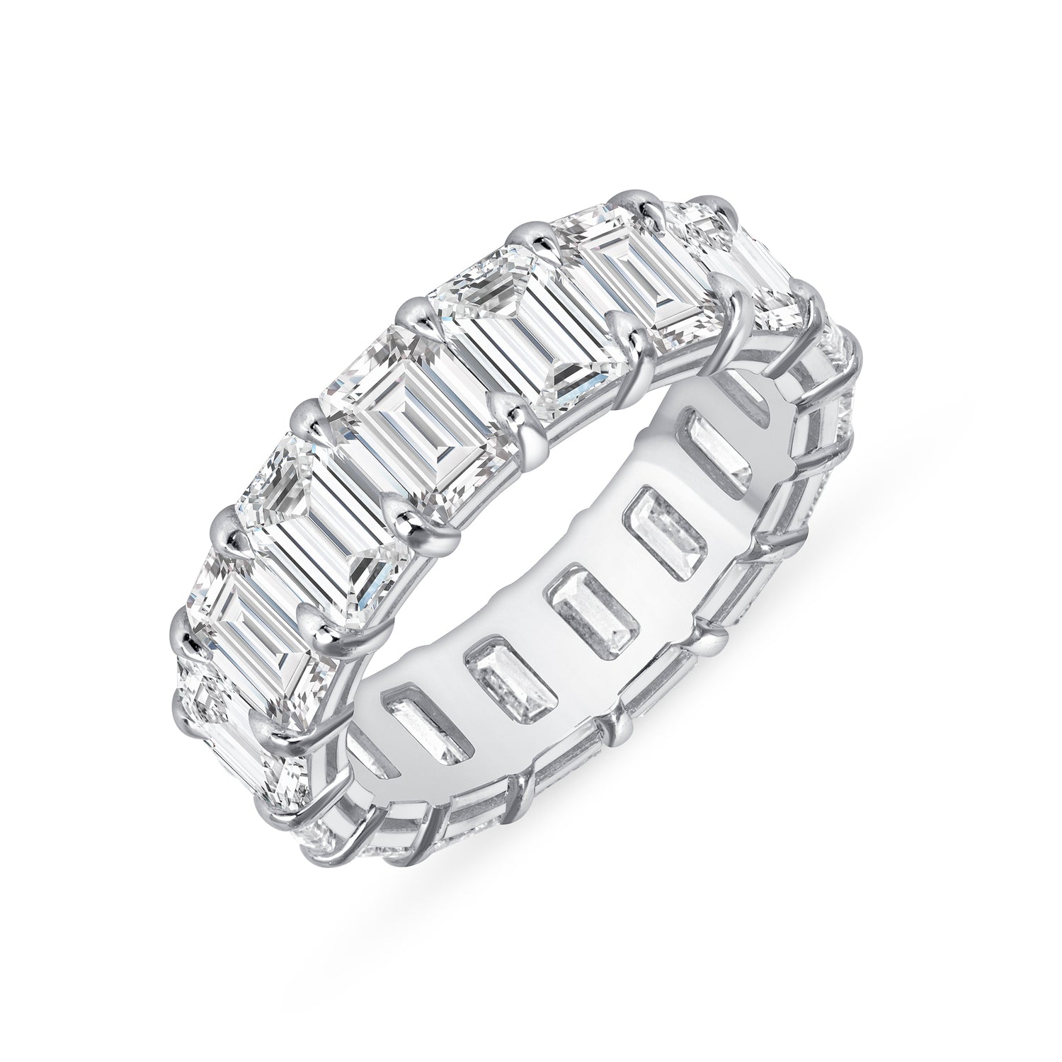 8.25 CT. Emerald Cut Diamond Eternity Band in Platinum