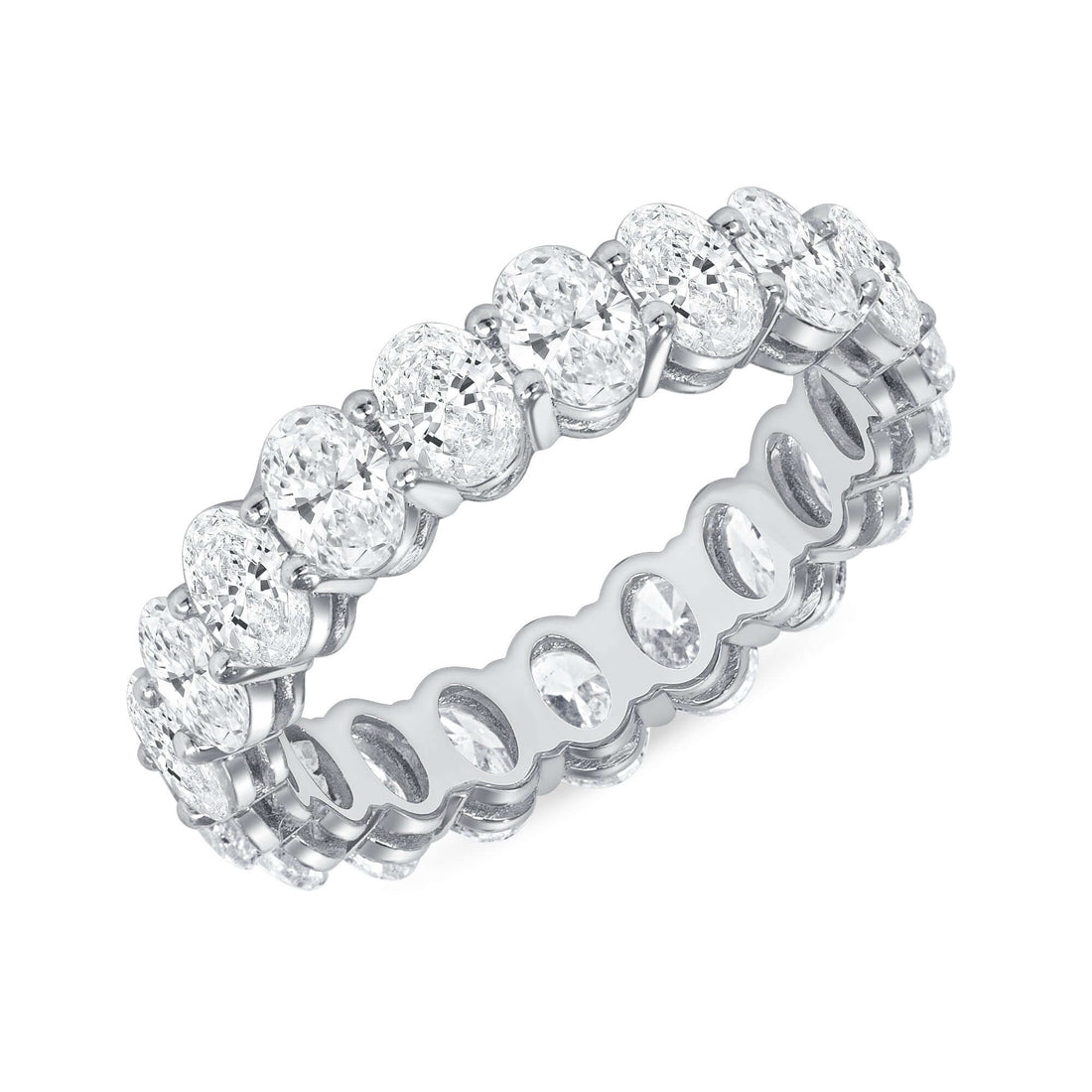 3.46 CT. Oval Cut Diamond Eternity Band in Platinum - Eternity Ring
