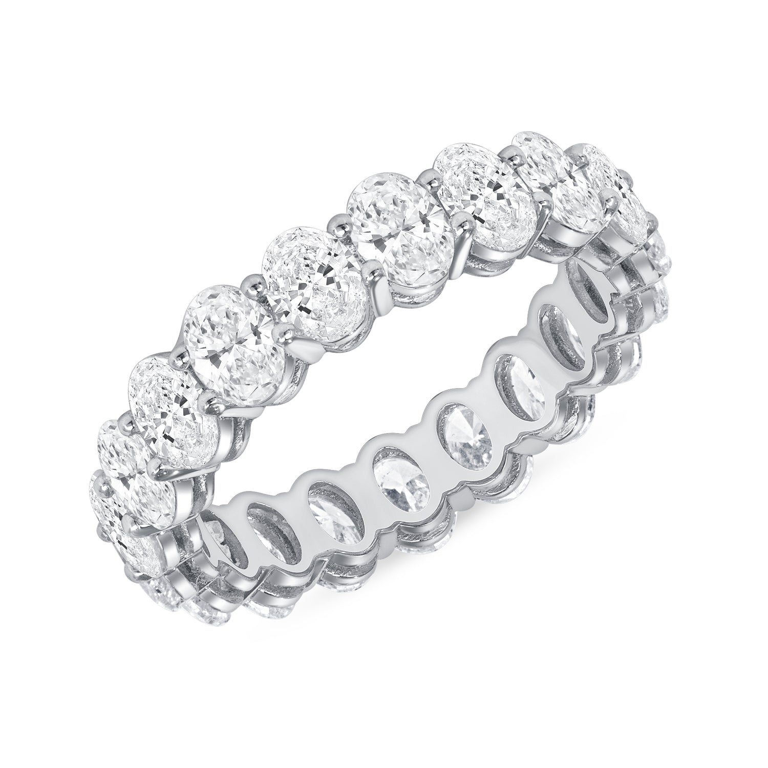 3.46 CT. Oval Cut Diamond Eternity Band in Platinum