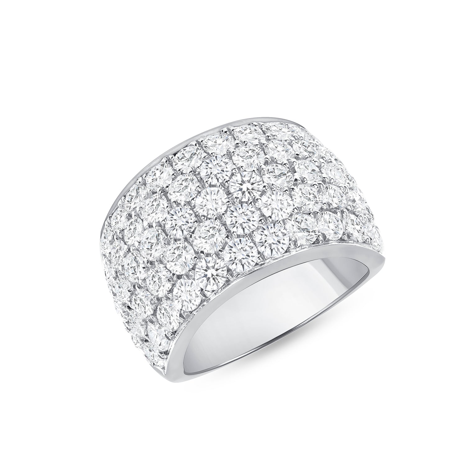 4.14 CT. Round Brilliant Diamond Band in Platinum