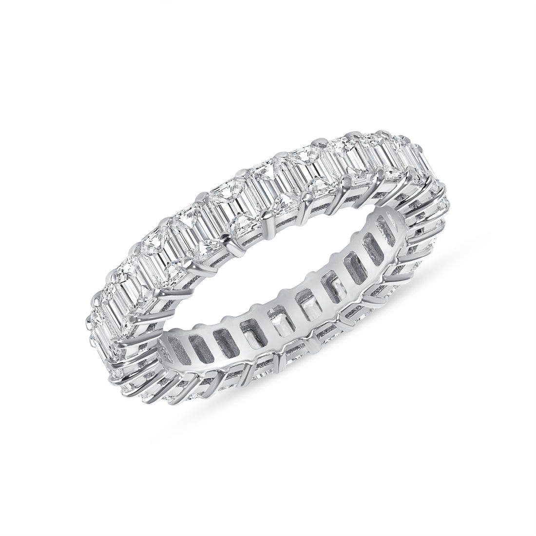 3.45 CT. Emerald Cut Diamond Eternity Band in Platinum