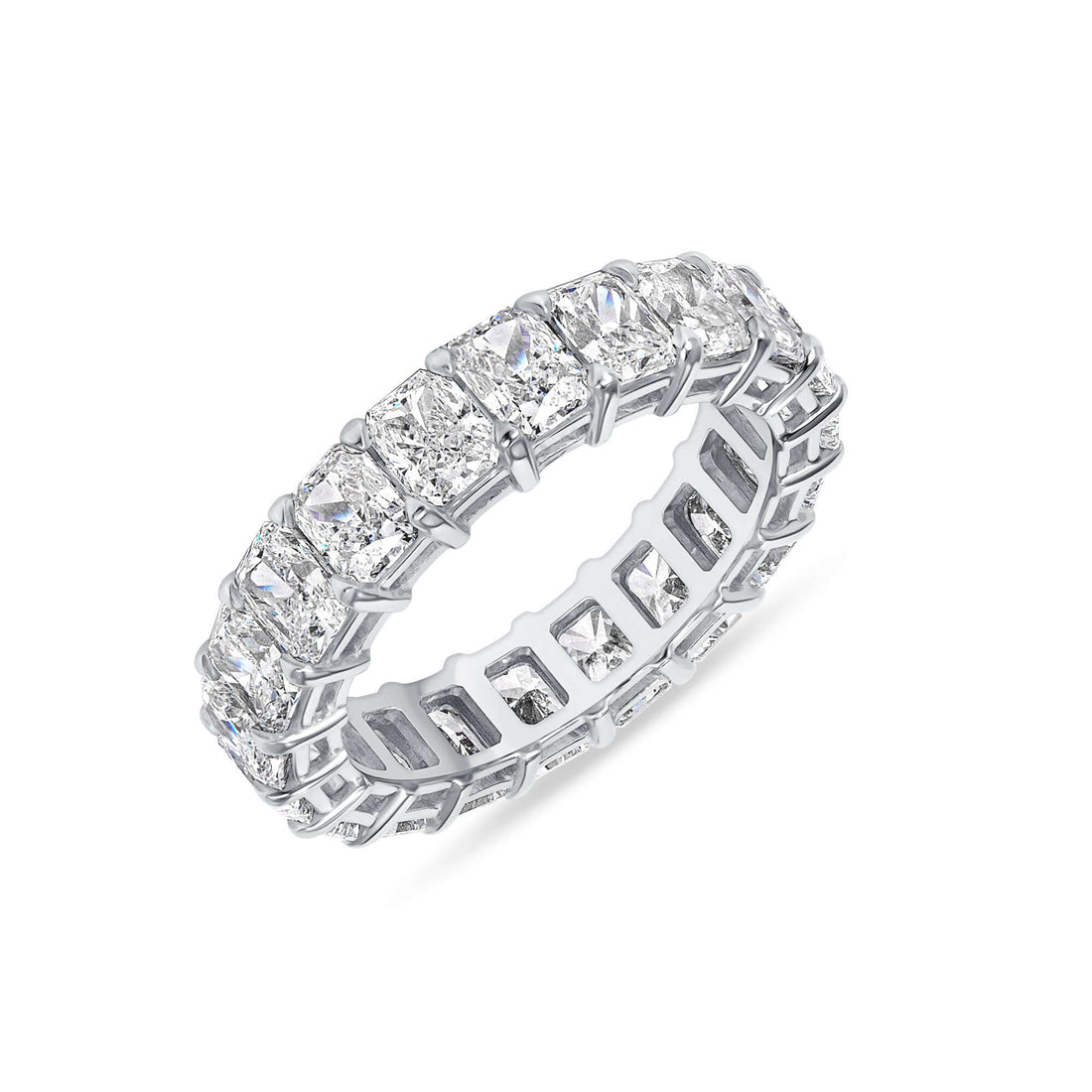 5.06 CT. Radiant Cut Diamond Eternity Band in Platinum - Eternity Ring