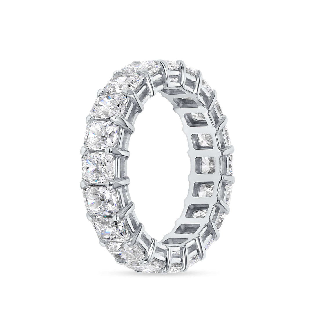 5.06 CT. Radiant Cut Diamond Eternity Band in Platinum - Eternity Ring