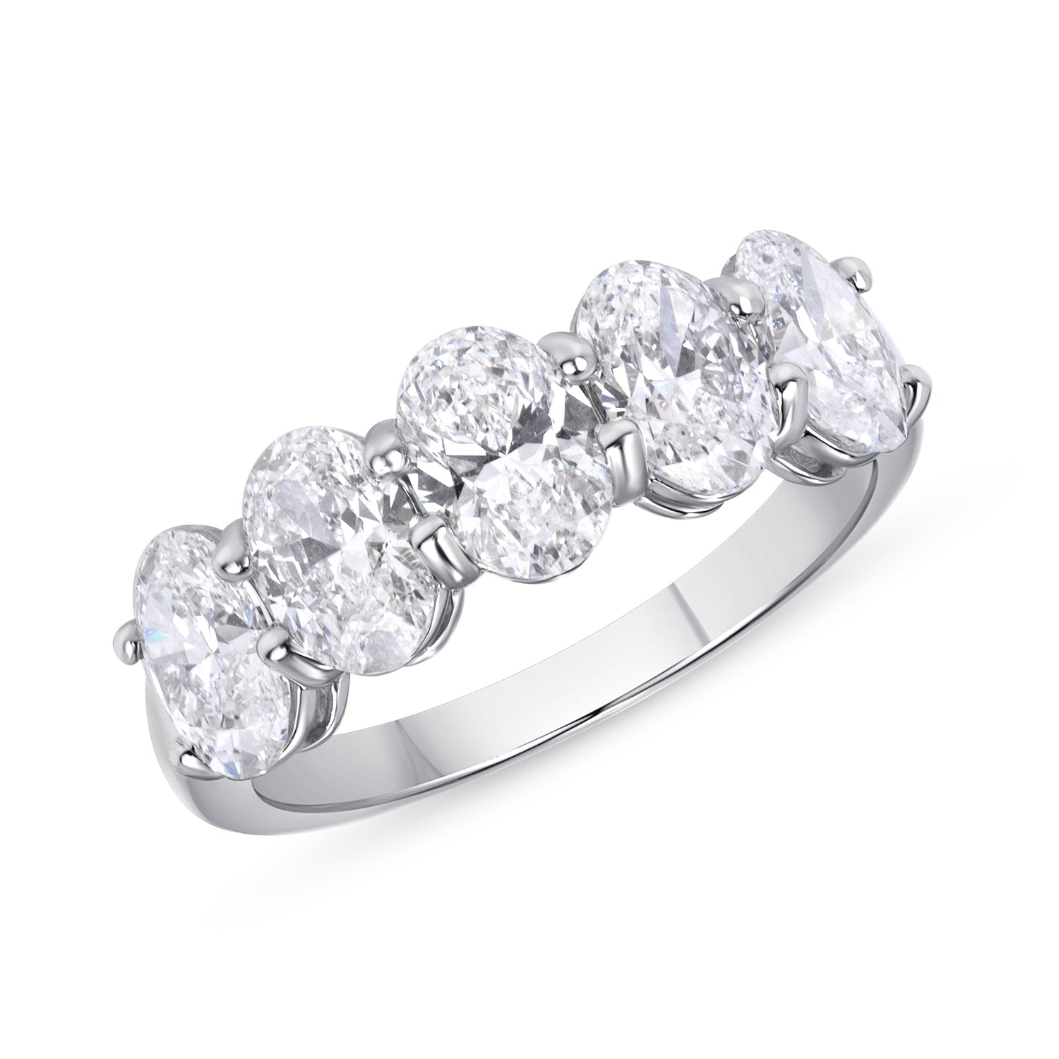 2.54 CT Oval Cut Diamond Half Eternity Band in Platinum