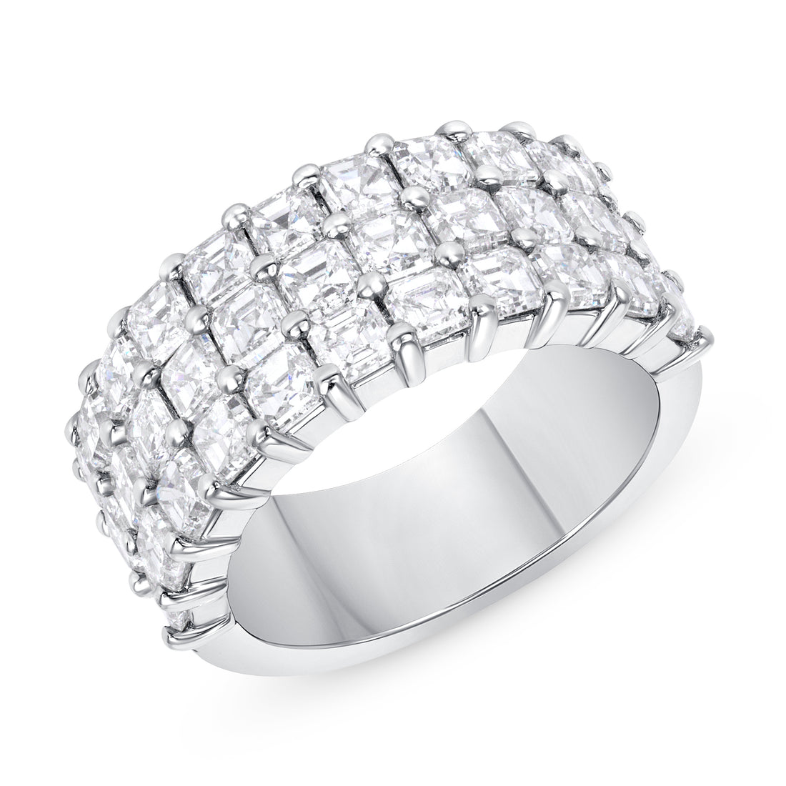 4.21 CT. Asscher Cut Diamond Band in Platinum