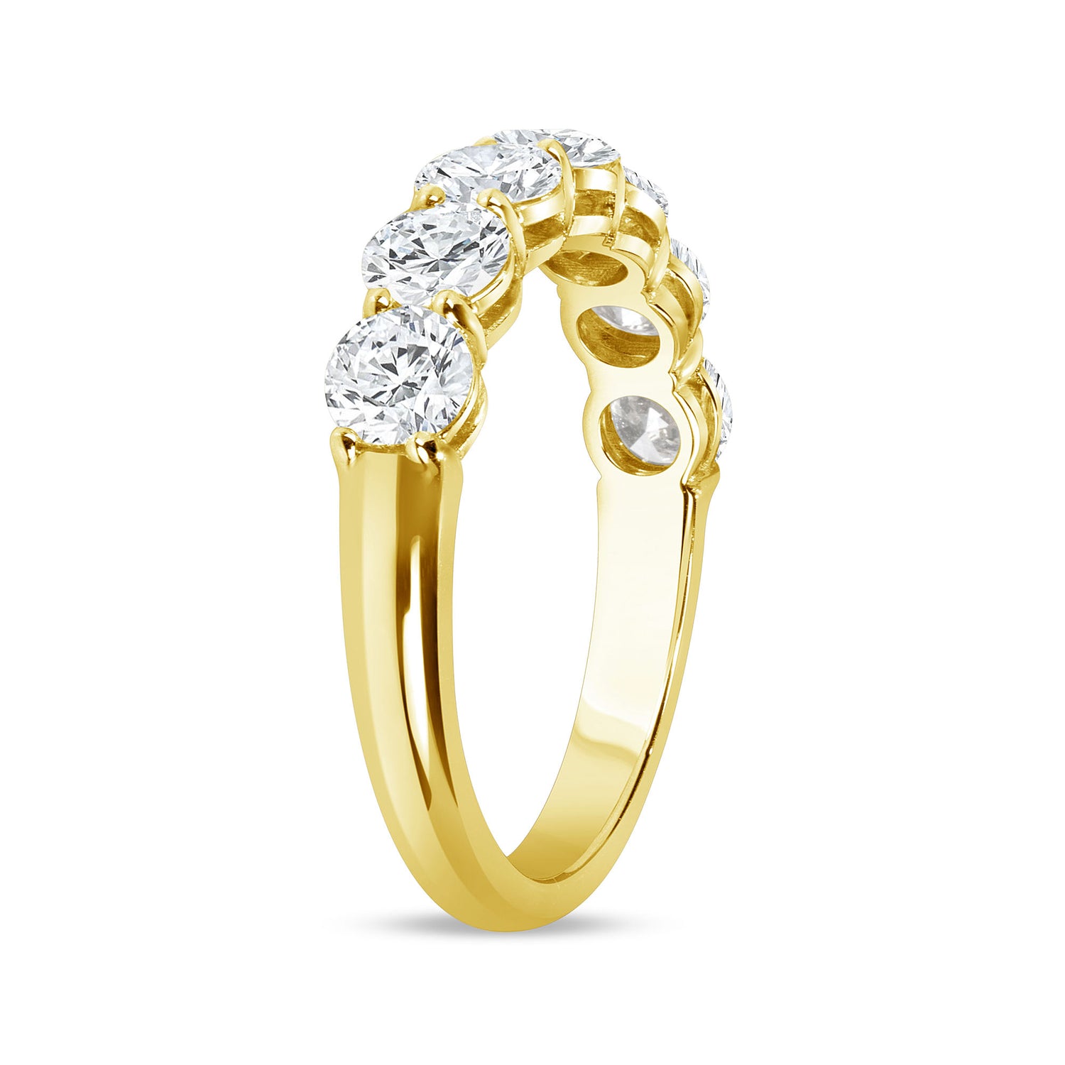 1.51 CT Round Brilliant Diamond Half Eternity Band in 14K Yellow Gold