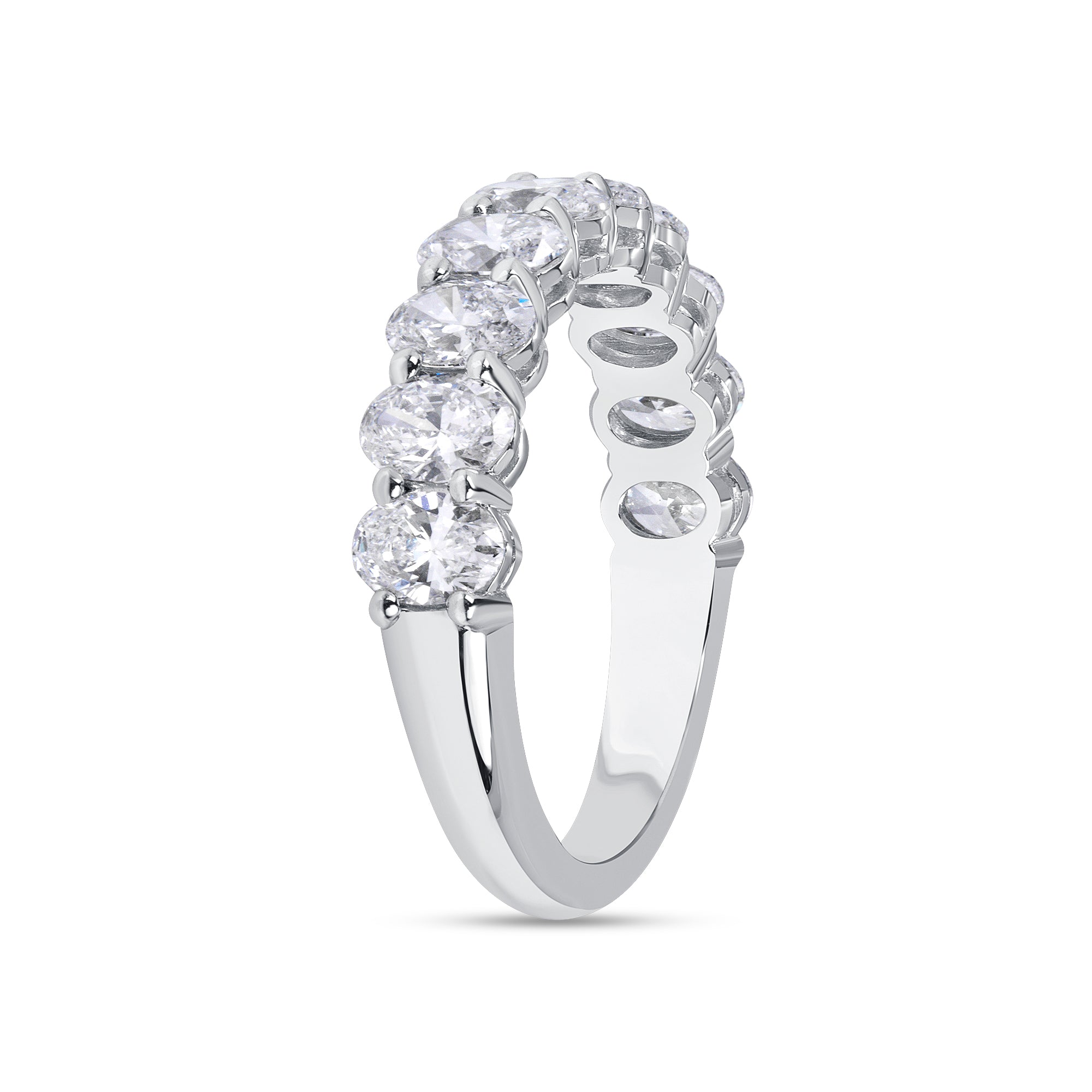 1.88 CT. Oval Cut Diamond Half Eternity Band in Platinum