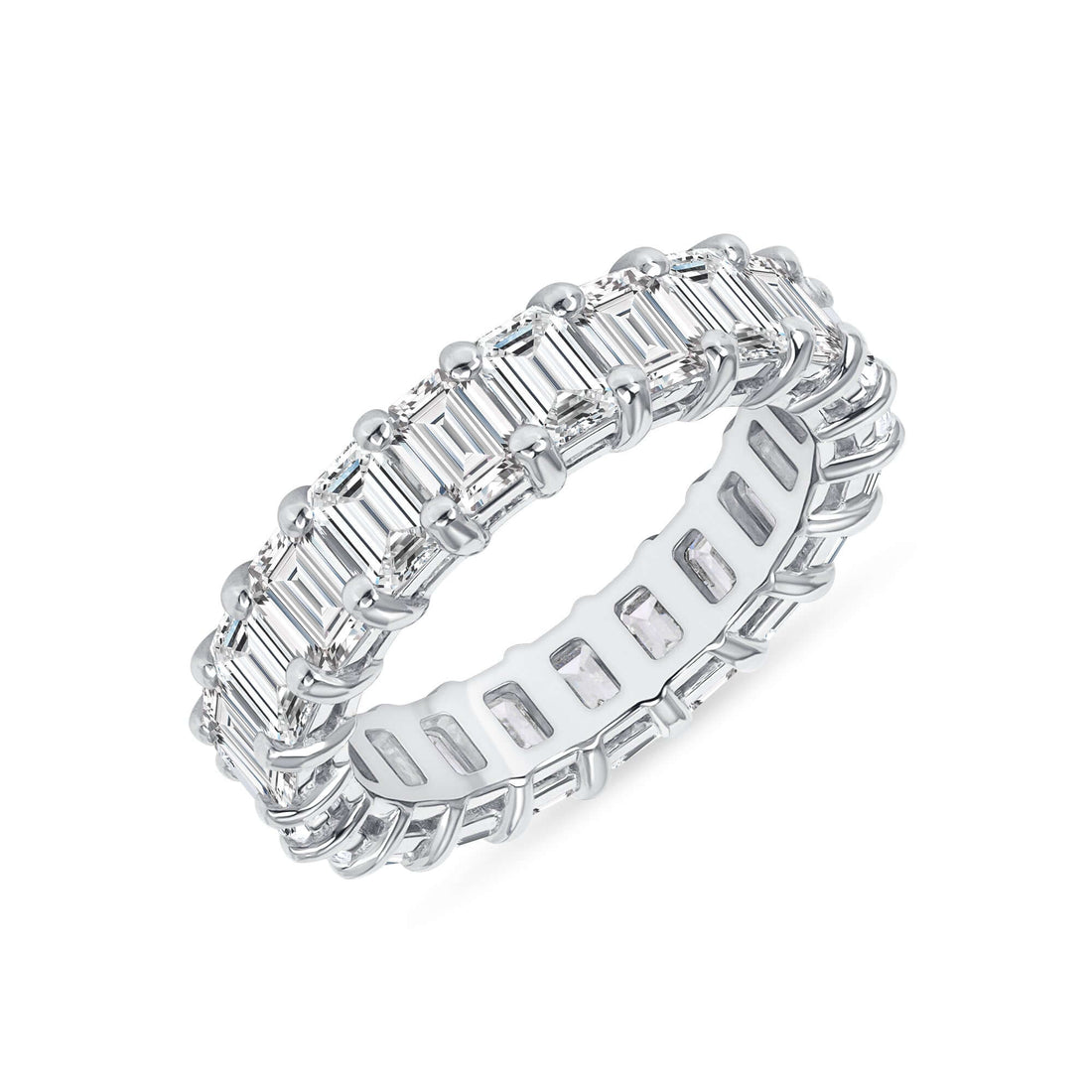 5.35 CT. Emerald Cut Diamond Eternity Band in Platinum - Eternity Ring