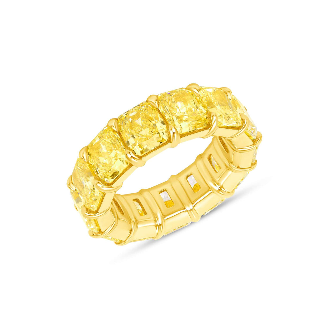 13.35 CT. Radiant Cut YZ Yellow Diamond Eternity Band in 18K Yellow Gold - Eternity Ring