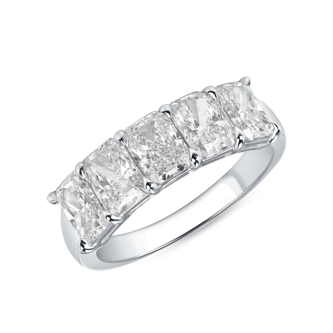 2.58 CT. Radiant Cut Diamond Half Eternity Band in Platinum - Half Eternity Ring