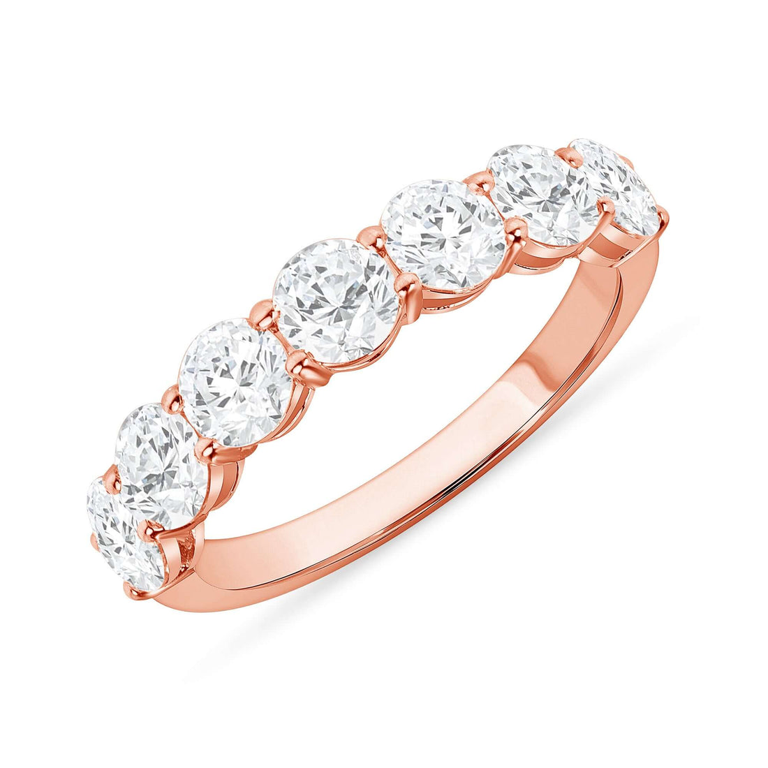 1.68 CT. Round Brilliant Diamond Half Eternity Band in Rose Gold - Half Eternity Ring